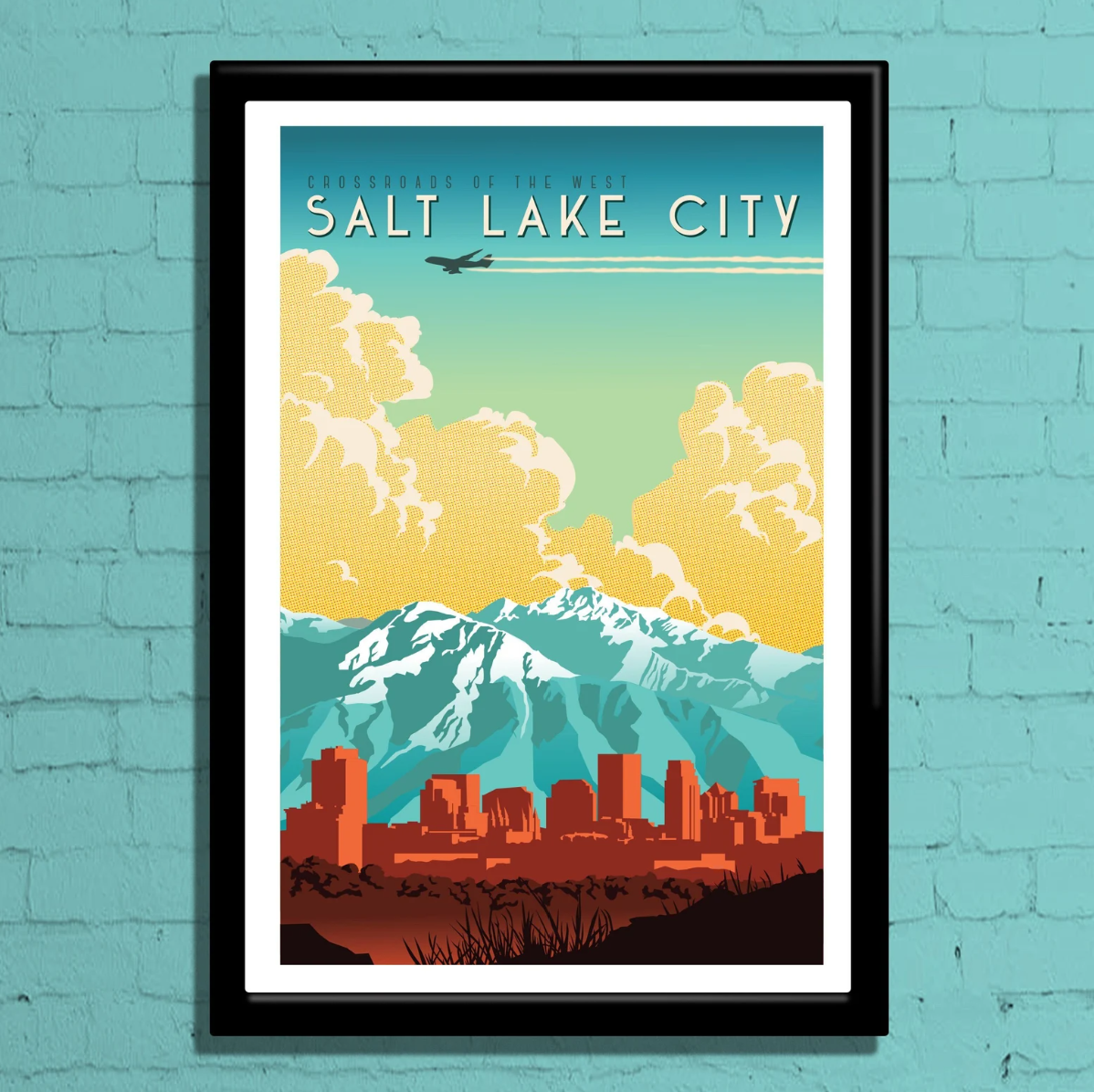 Salt Lake City Retro Travel Poster, Salt Lake Travel Print, Salt Lake Utah Wall Art, SLC retro poster, SLC print, SLC wall art, Utah Poster