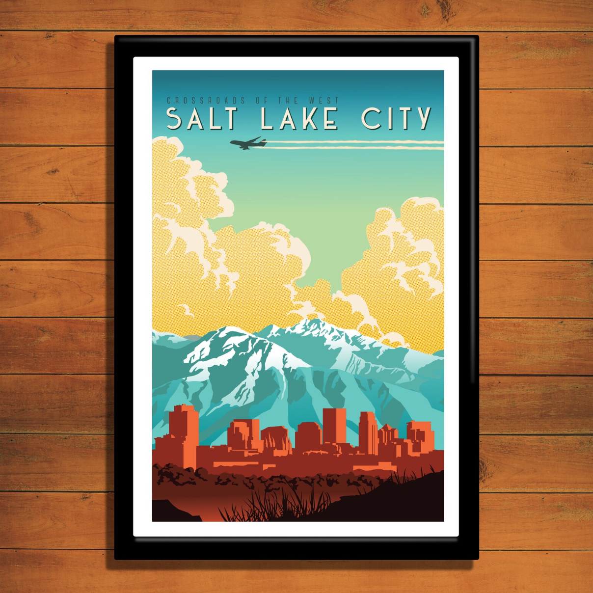 Salt Lake City Retro Travel Poster, Salt Lake Travel Print, Salt Lake Utah Wall Art, SLC retro poster, SLC print, SLC wall art, Utah Poster